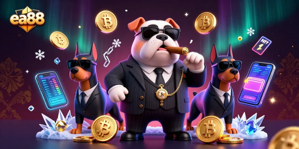 Win big at ea88 with a dynamic 3D illustration of cartoon characters surrounded by exciting casino elements.