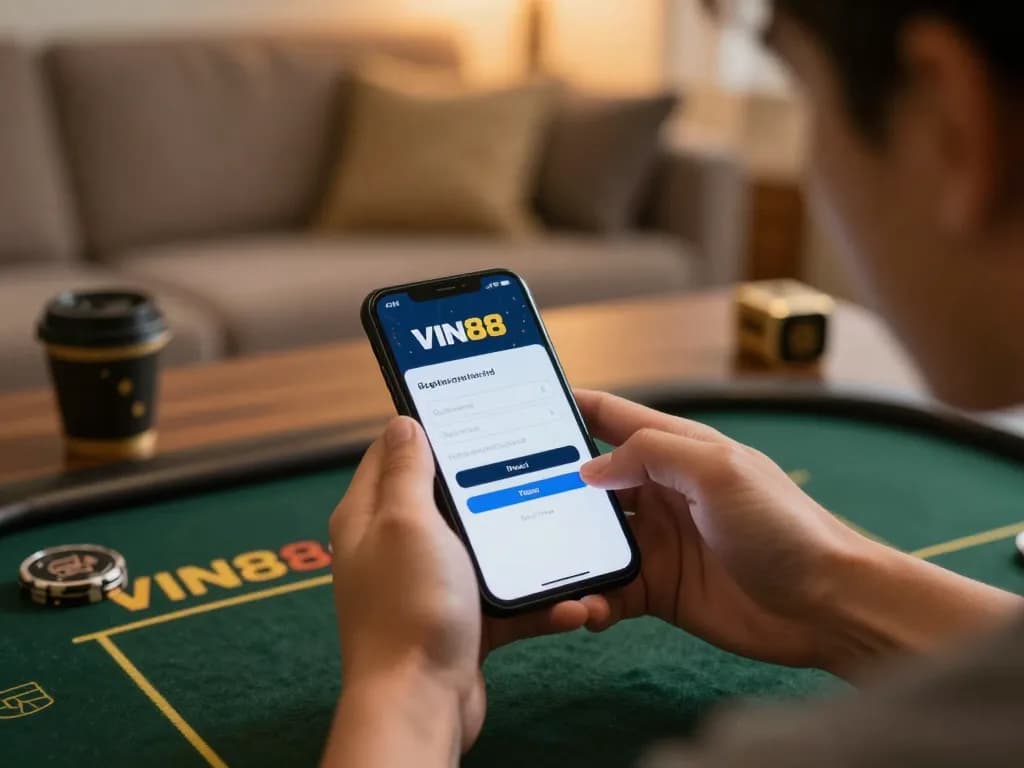 Register on VIN88 through a smartphone while enjoying home comforts, promoting safe online gambling.