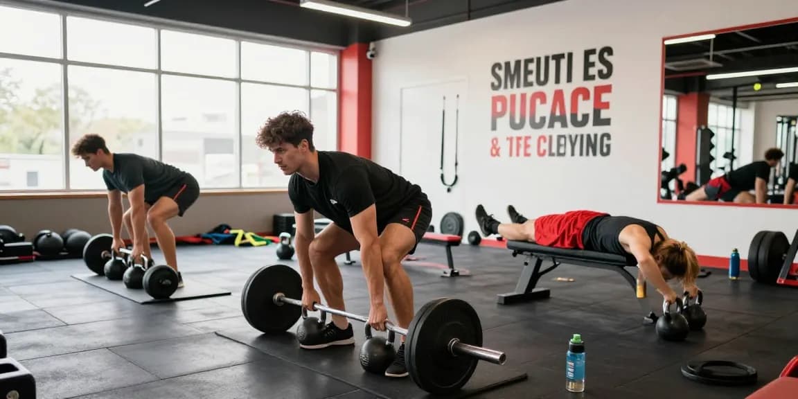 Steroide Boutique - Engaged athletes training intensively in a vibrant gym, showcasing dedication and strength.