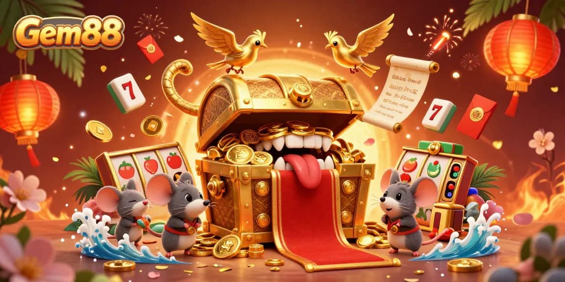 Experience Gem88's thrilling casino adventure with rich visuals, vibrant elements, and captivating characters.