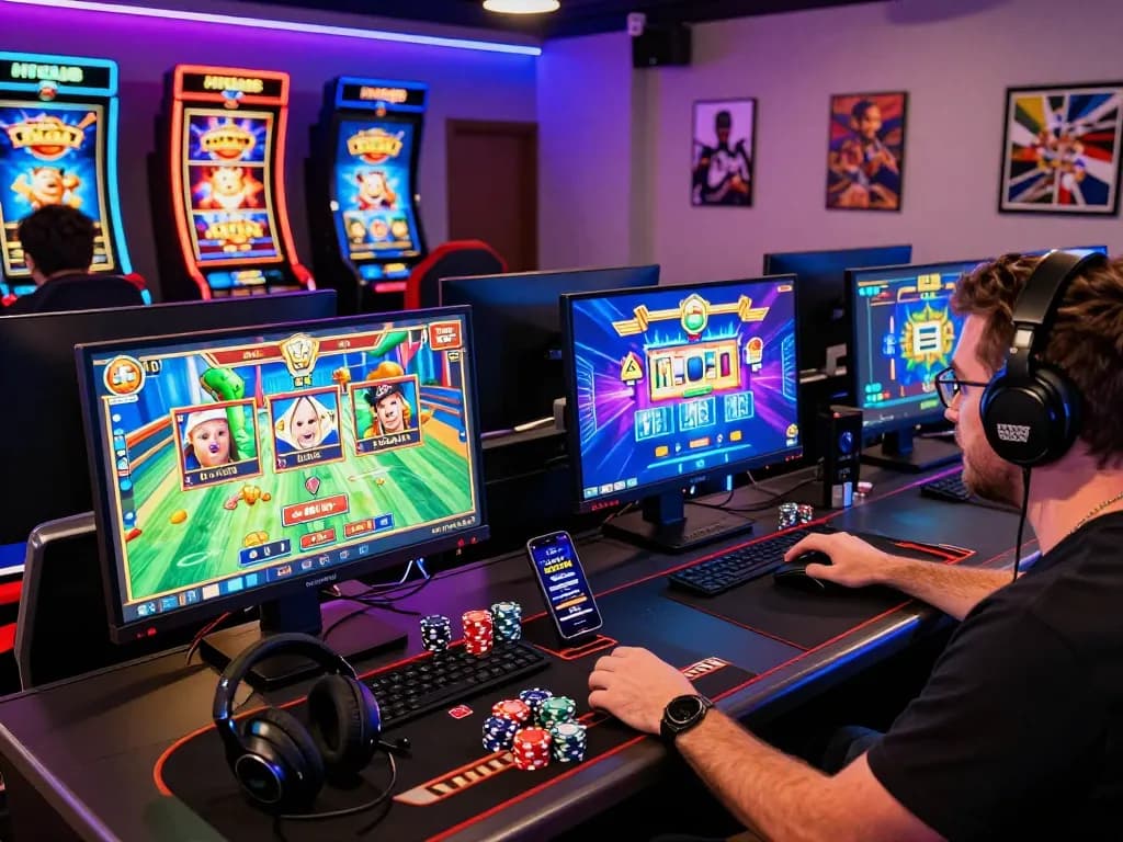 Exciting HITCLUB online gaming experience with vibrant visuals and engaging gameplay elements, showcasing a dedicated player in a thrilling casino-like atmosphere.