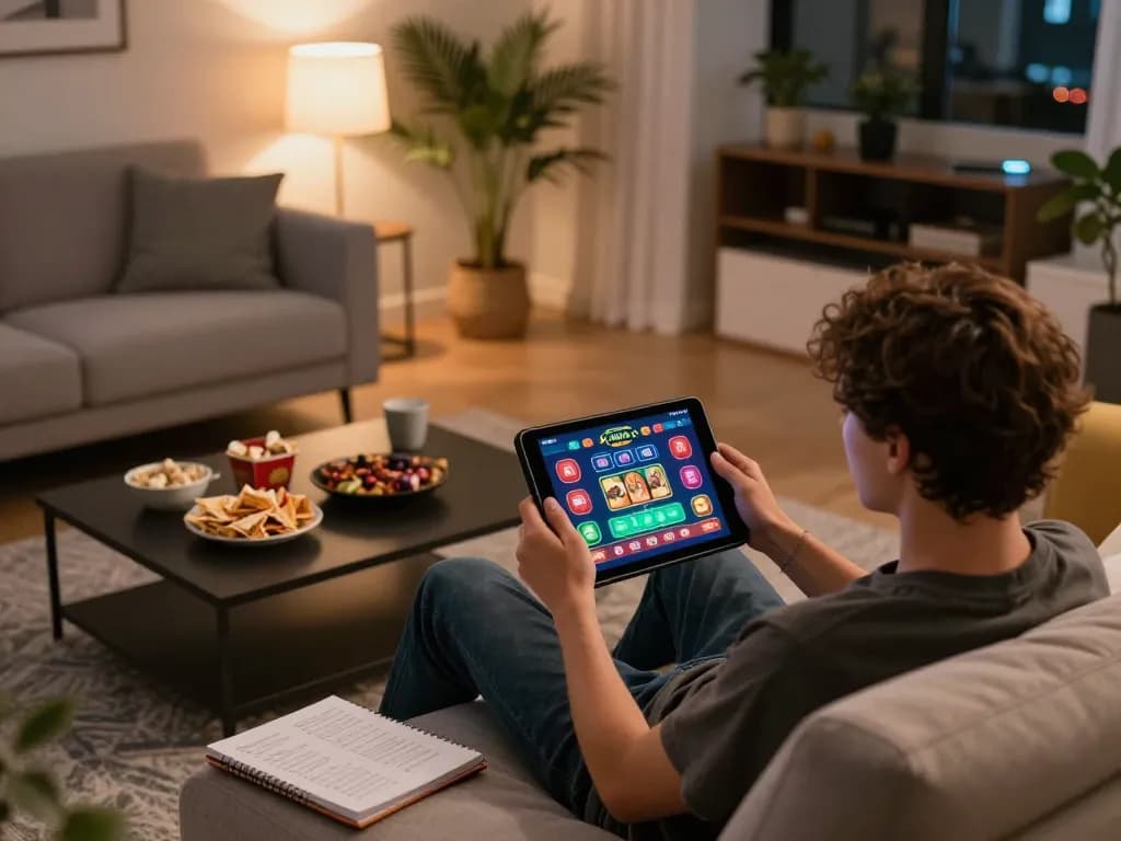 SX88 online casino experience on tablet in a cozy home gaming environment