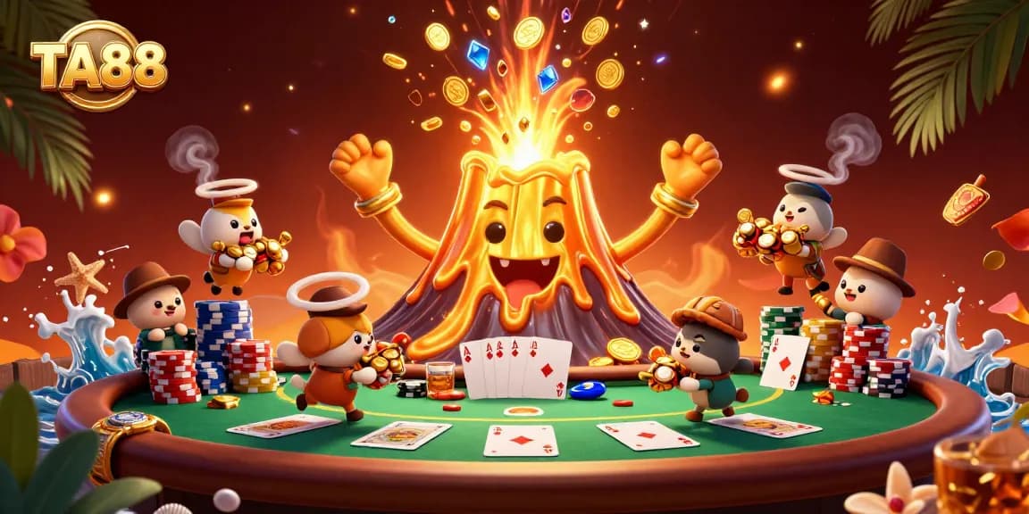Experience thrilling wins with TA88's vibrant casino atmosphere, featuring exciting poker action and treasure hunt.