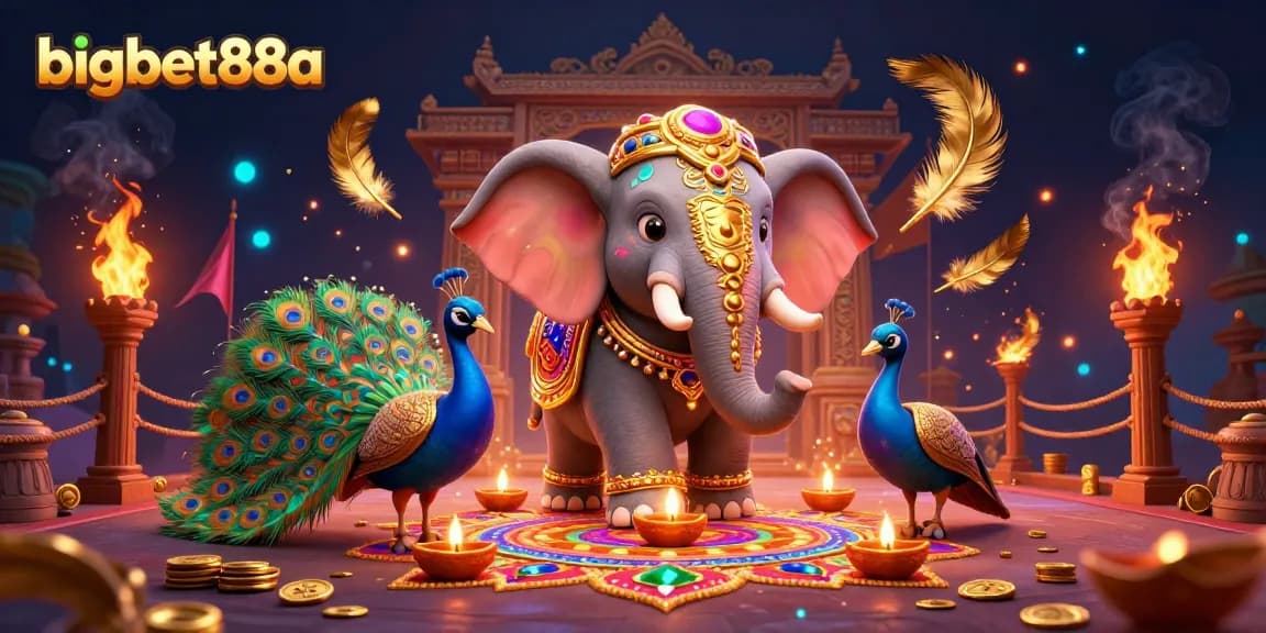 Experience excitement at bigbet88a with a vibrant casino illustration showcasing dynamic elements and rich details.