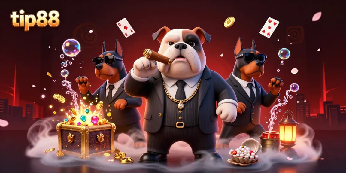 Spin to win at tip88's colorful casino scene with dynamic characters and gambling elements.