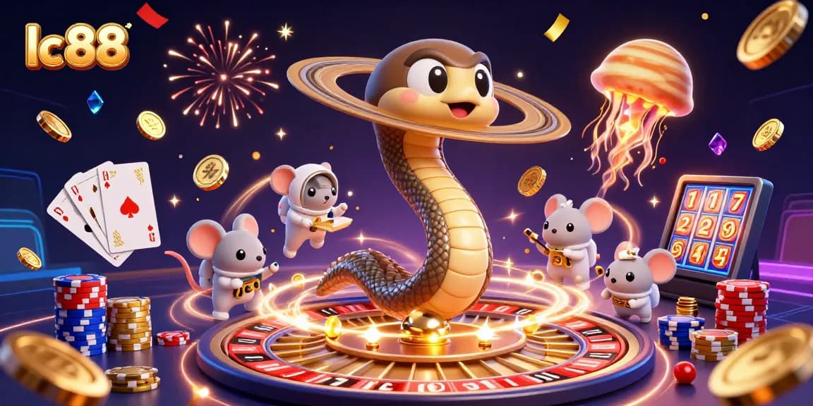 Experience thrilling gaming action at lc 88 with a vibrant casino scene featuring fun characters and dynamic game elements.