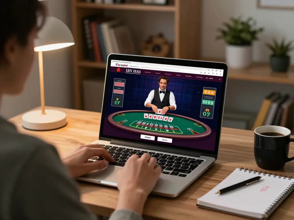 SKY88 players engaging in exciting live dealer blackjack, enhancing online gambling experience strategically.