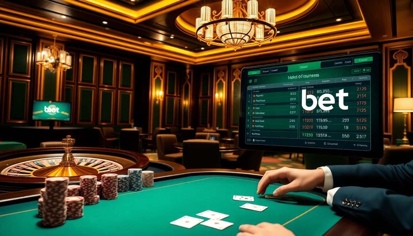 Exciting casino experience with poker chips and betting interface at https://dabet.business/ showcasing premium gambling.
