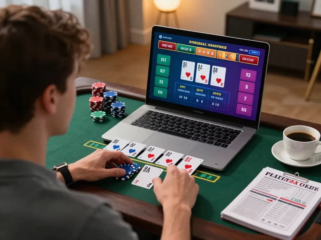 Player enjoying an exciting blackjack game on sunwingo platform with focused atmosphere