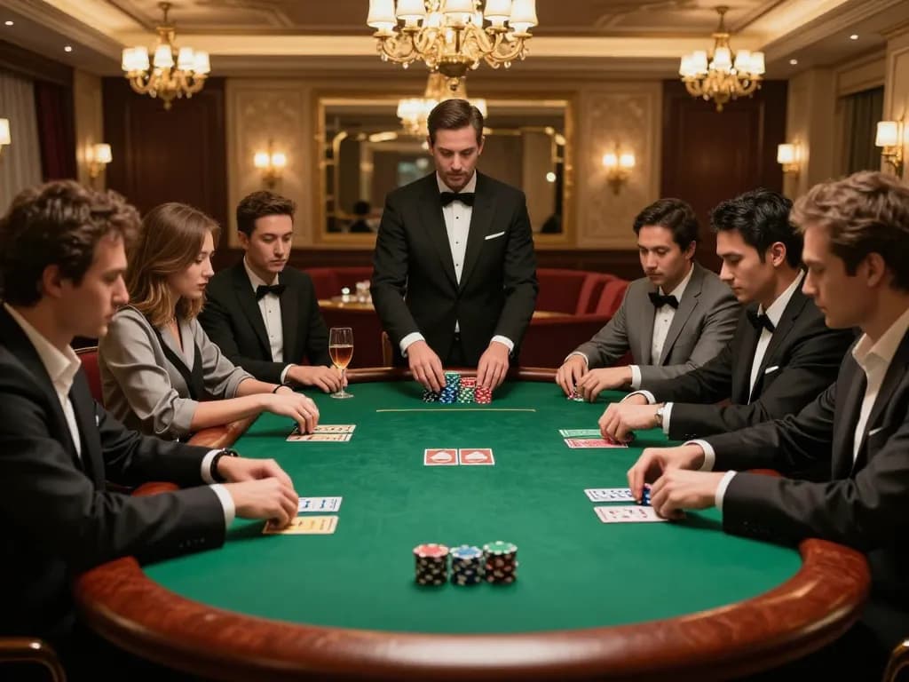 Engaged players enjoying high-stakes action at HITCLUB poker table, showcasing strategic gameplay and vibrant atmosphere.