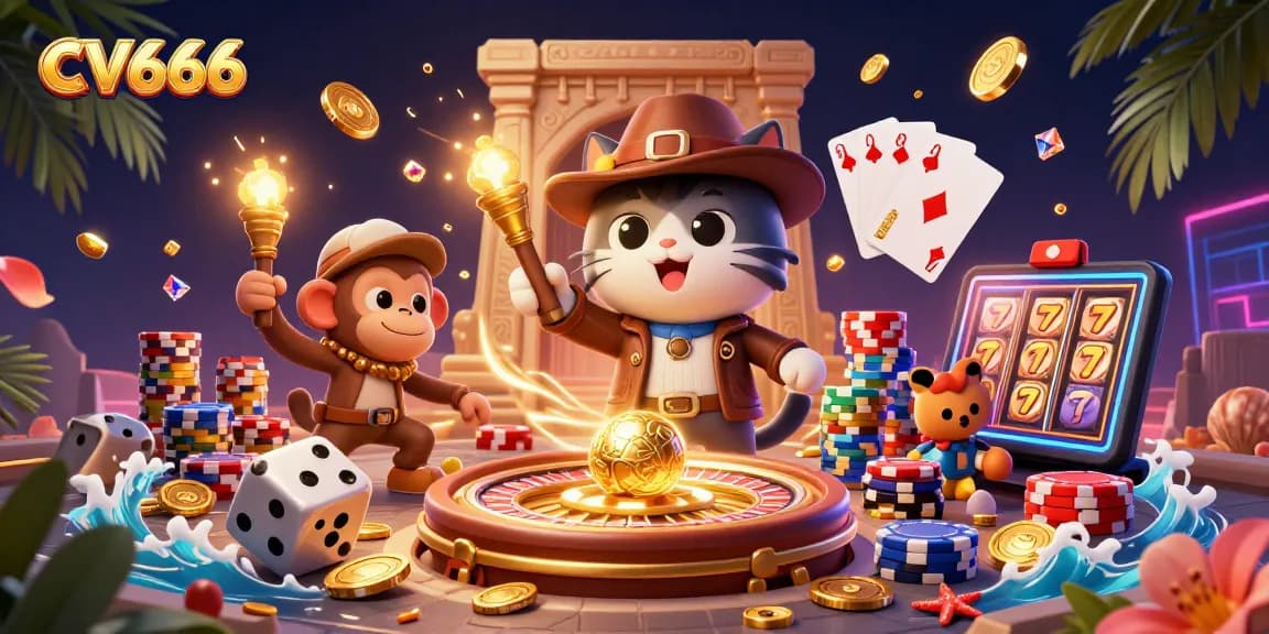 Experience the thrill of winning at CV666's dynamic casino scene featuring ancient treasures and game excitement.