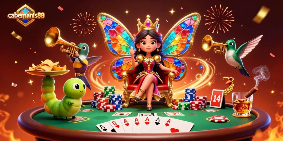 Experience thrilling gameplay with cabemanis88, featuring a vibrant poker scene with dynamic characters.