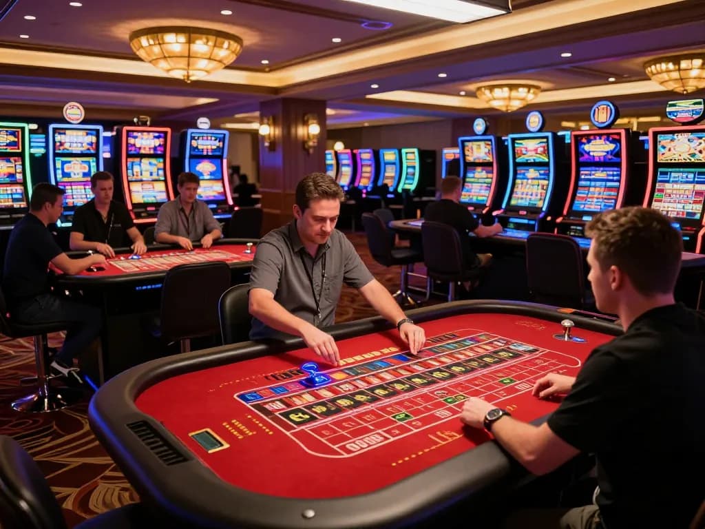 TR88 players enjoying an exciting roulette game in a luxurious casino environment with vibrant colors.