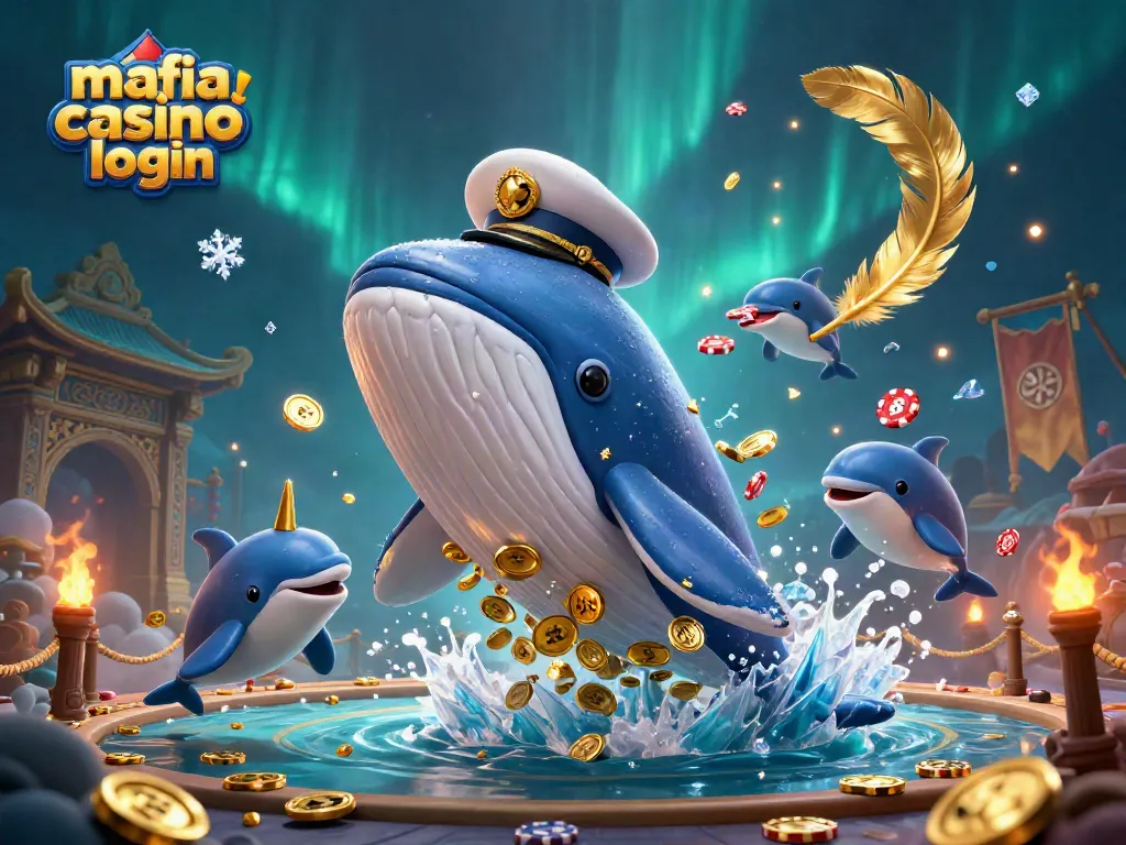Experience the mafia casino login excitement with this colorful undersea casino illustration featuring engaging characters.