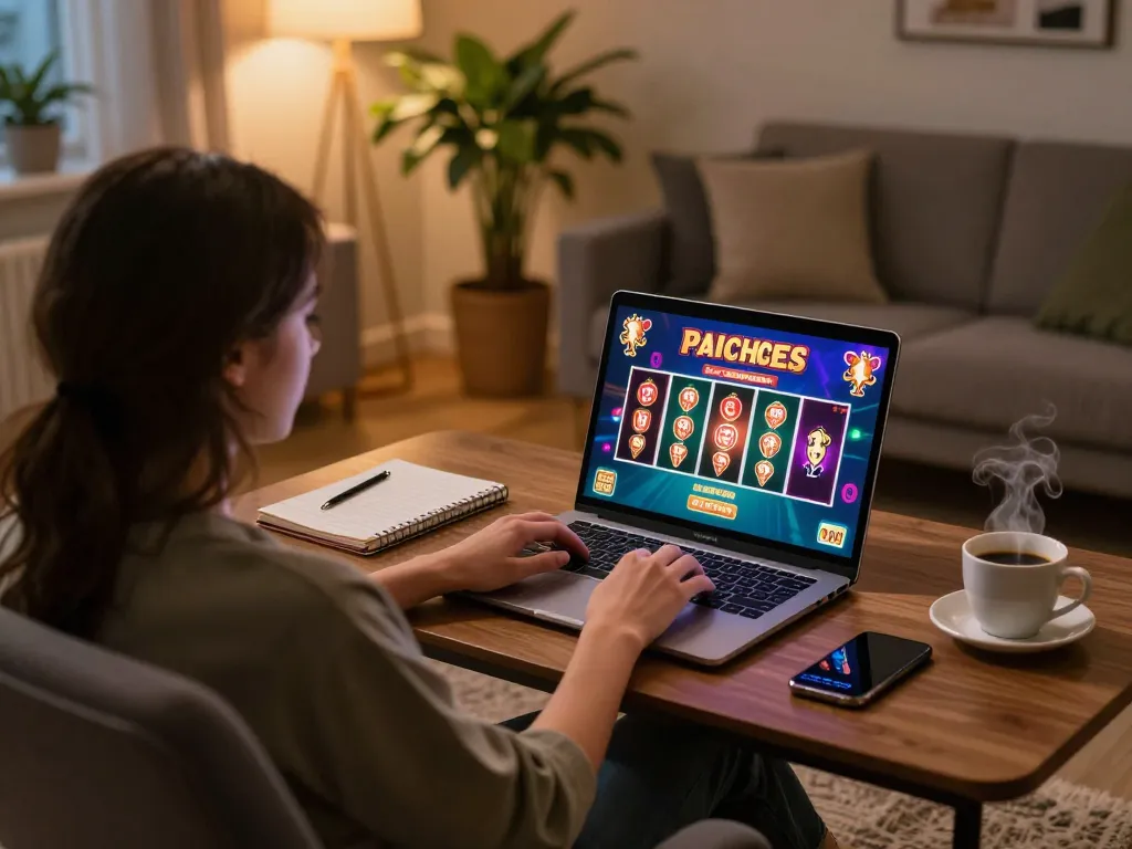 Engaging online gambling session with a player on uu88 enjoying a lively poker game on their laptop.