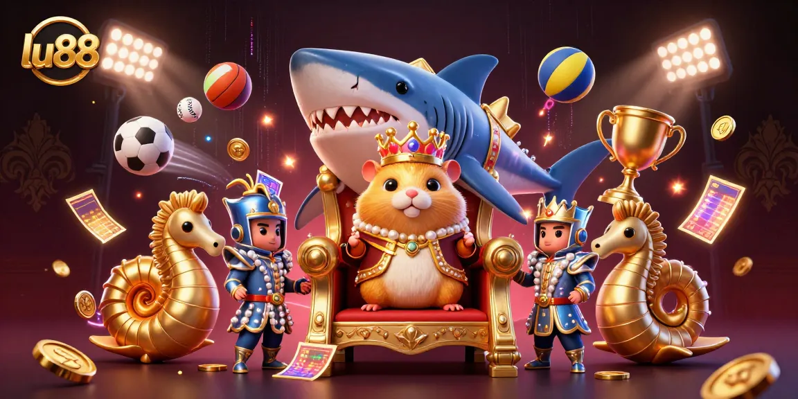 Experience thrilling action at lu88 with a golden hamster king, seahorse guards, and dynamic sports elements.