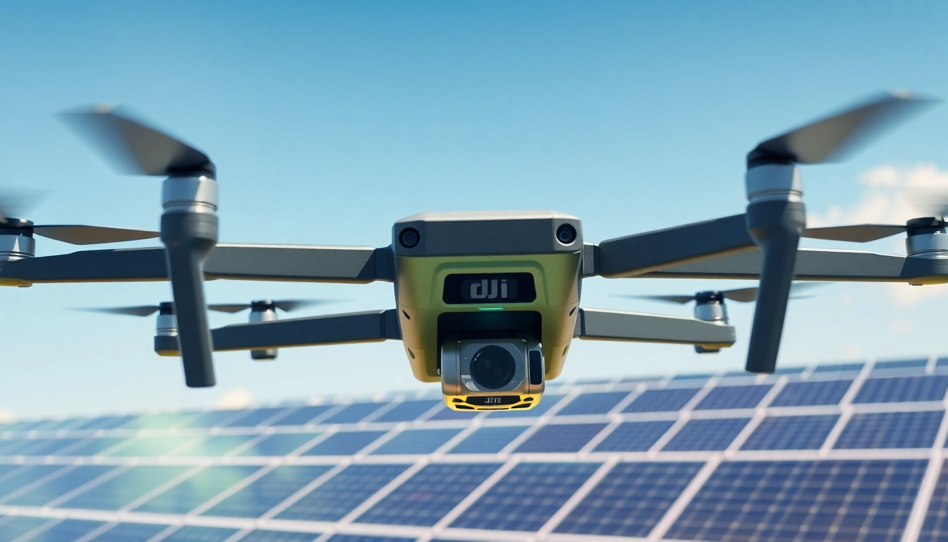 Matrice 350 conducting aerial inspections over a solar farm.