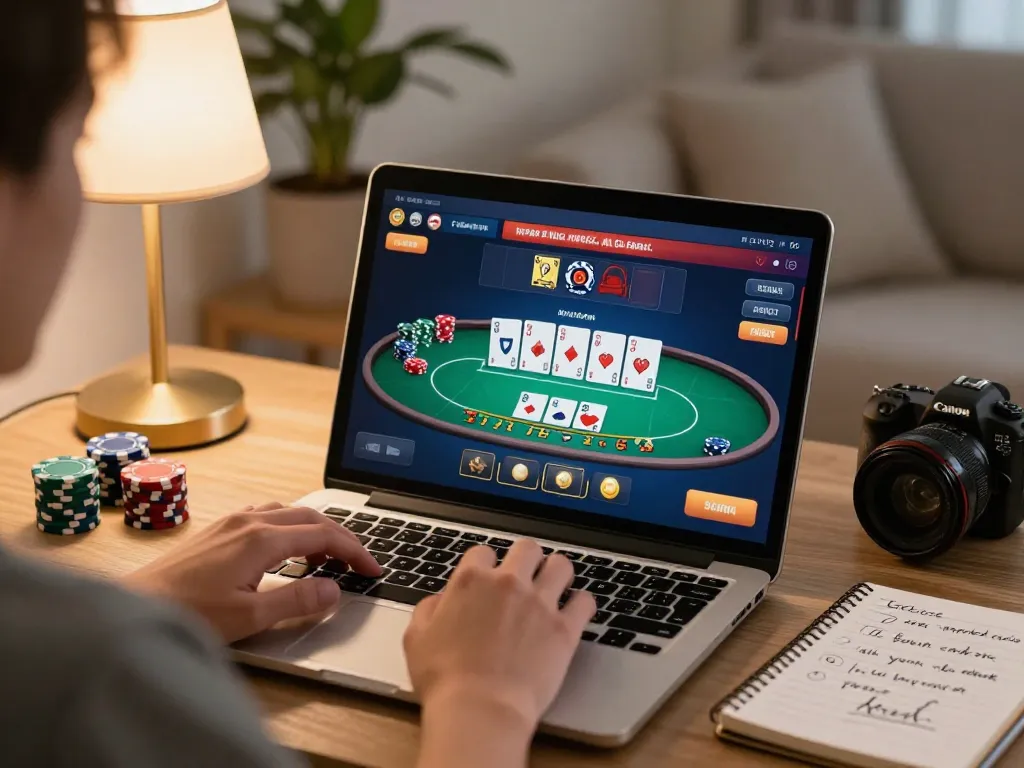 Enjoy online gaming at https://hitclub.im/ with a cozy home setup for poker strategy.