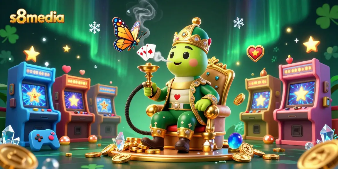Engage in exciting gameplay at s8media with captivating 3D elements in a colorful casino scene.