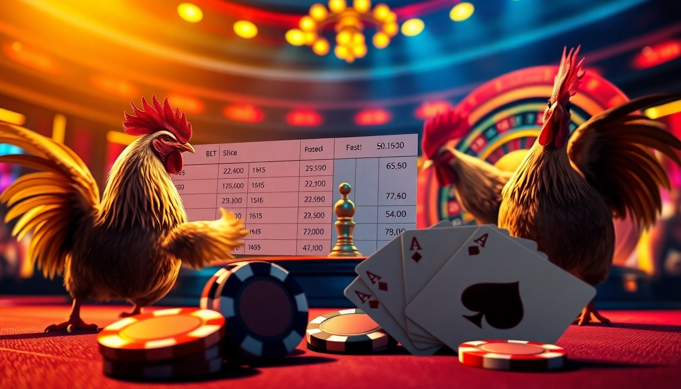 Experience the thrill of betting at https://bj88daga.dev/ with exciting chicken fighting visuals and vibrant casino elements.
