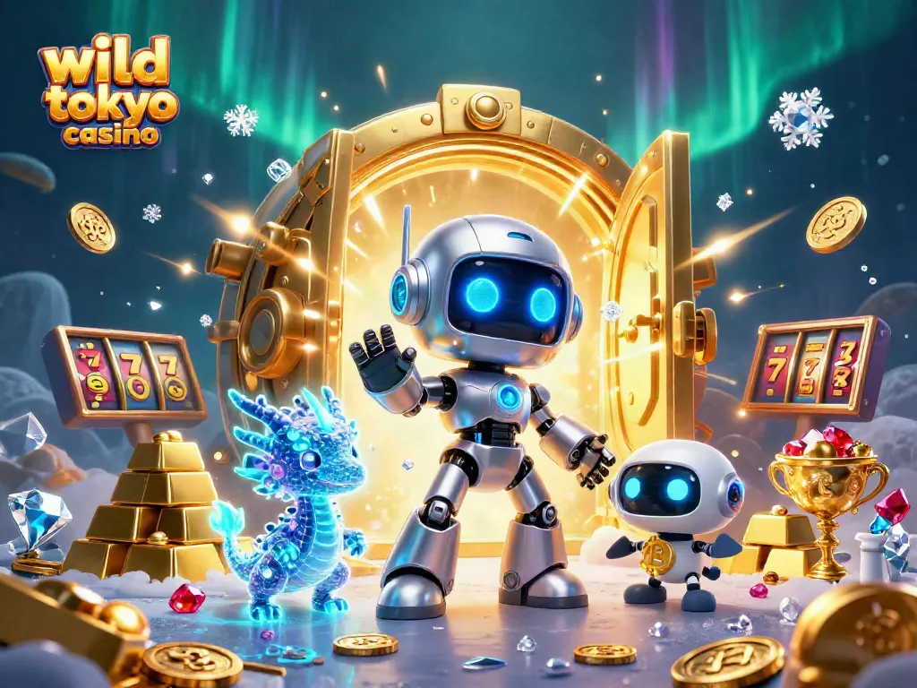 Experience the excitement of wild tokyo casino with a dazzling 3D illustration of a cyberpunk theme.