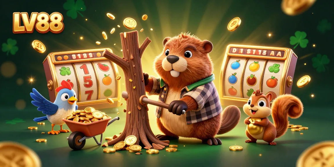 Experience LV88 with a vibrant, animated scene where a beaver, bird, and squirrel bring excitement to online gaming.