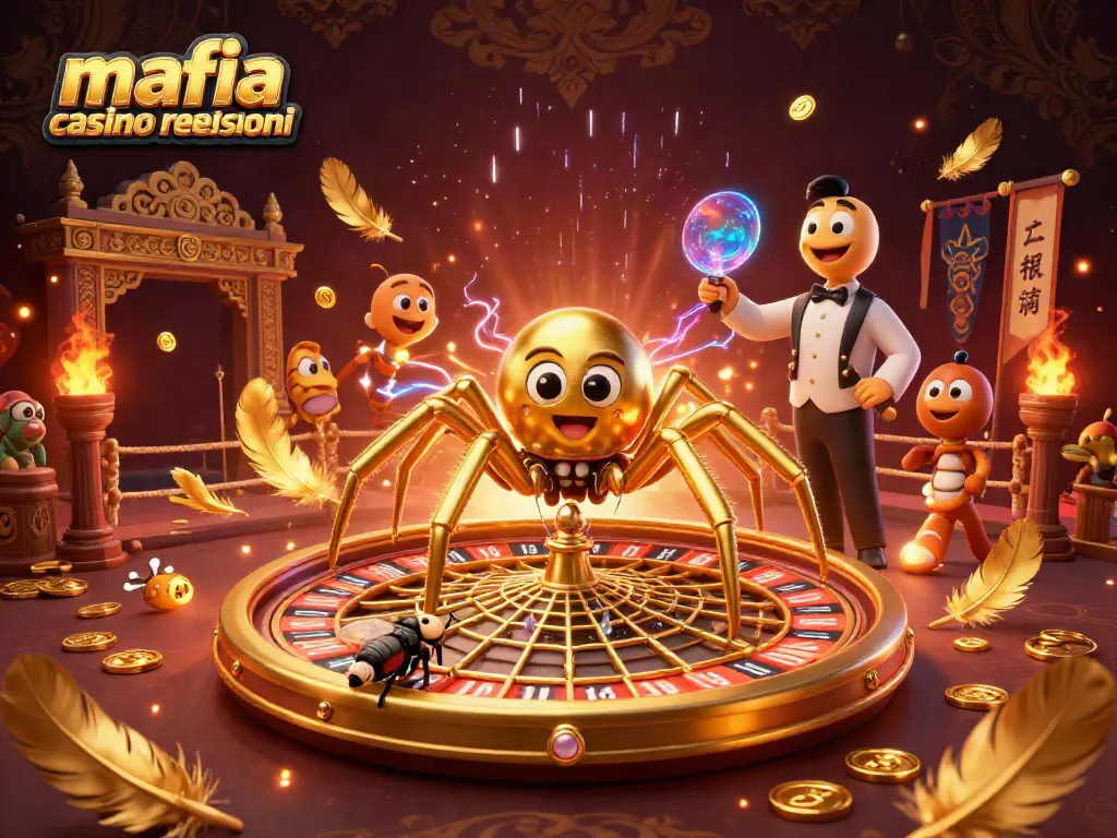 Mafia casino recensioni showcases a thrilling roulette wheel scene with animated characters actively engaging in bets and spins.