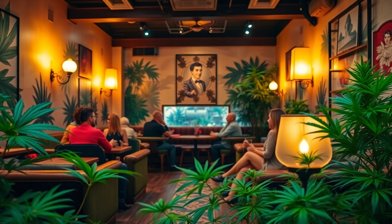 Members engaging in a cozy atmosphere at The Corner Cannabis Club Madrid.