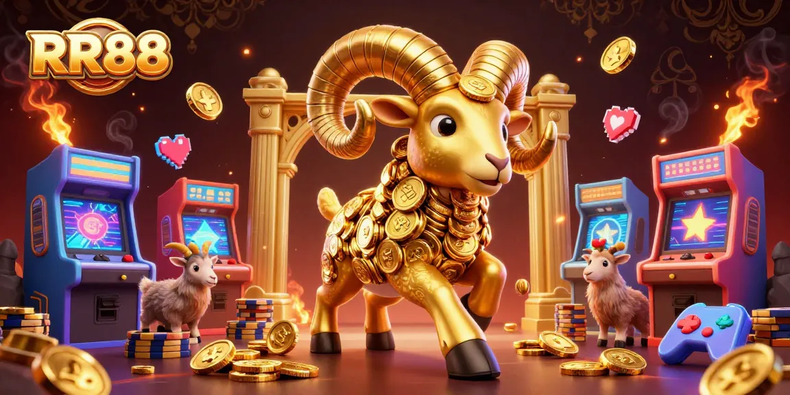 Experience thrilling victories at RR88 with an epic golden ram charging through a virtual casino.