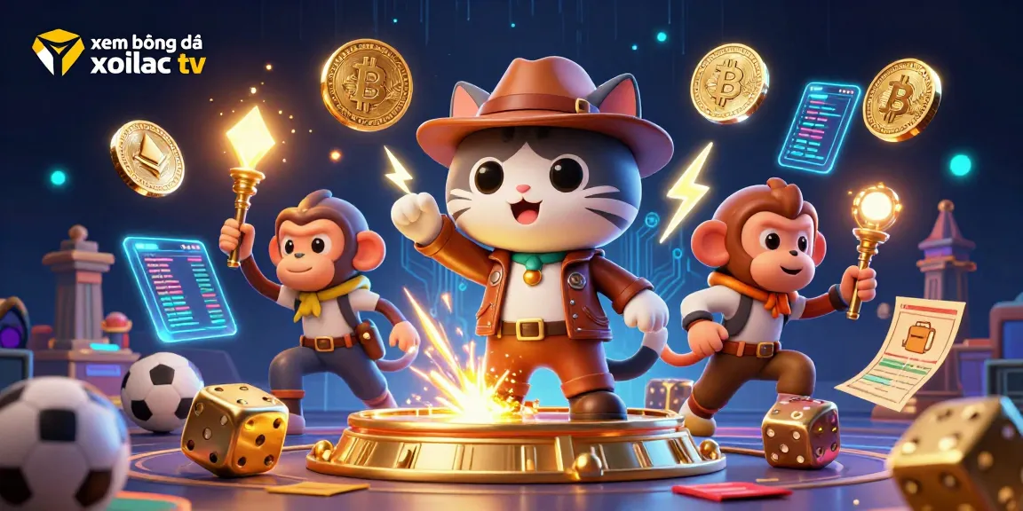 Xem bóng đá xoilac tv captures thrilling sports betting action with vibrant 3D illustration art.