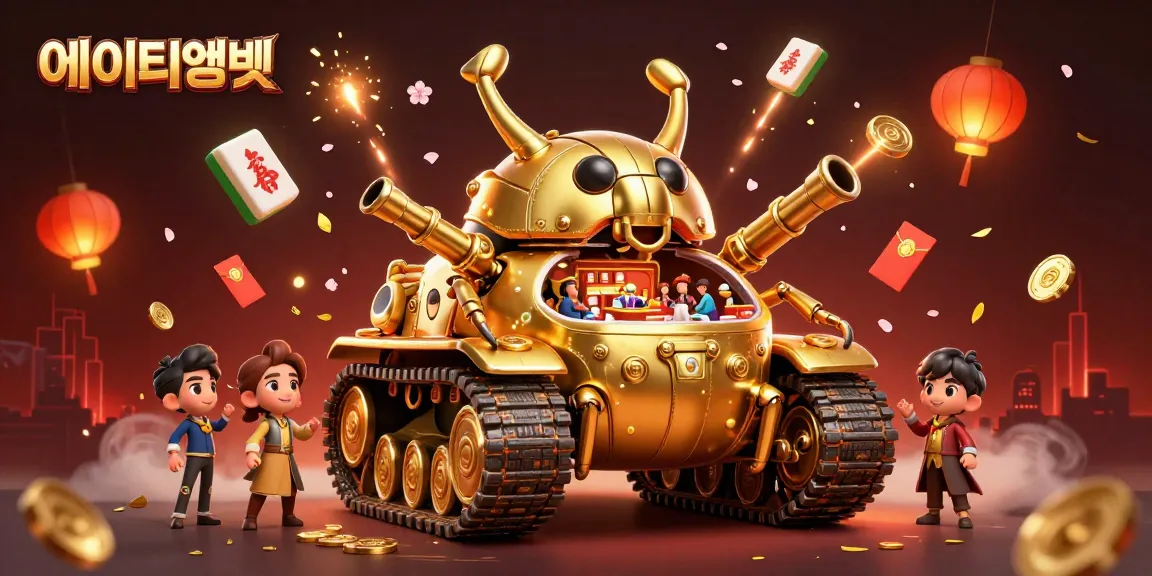Engage with the vibrant 에이티엠벳 casino scene showcasing a golden beetle tank filled with fun and riches.