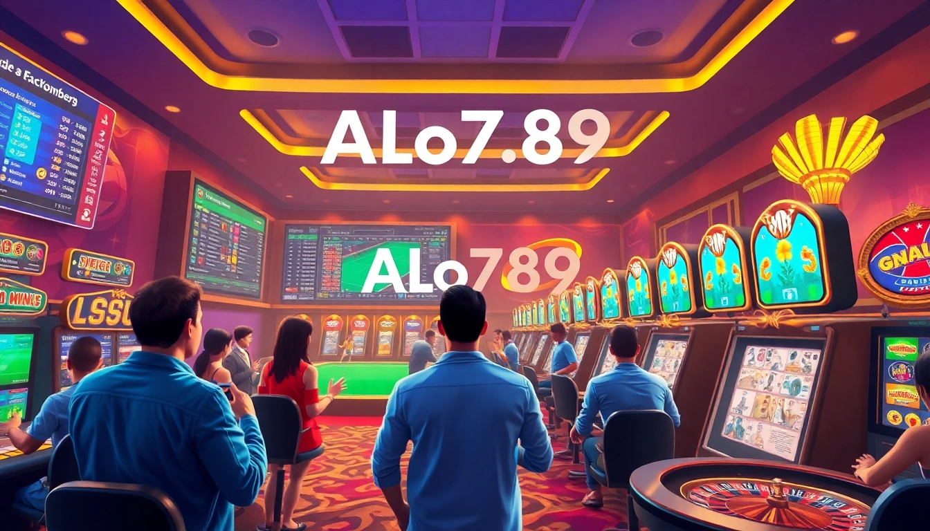 ALo789 online gambling interface featuring vibrant casino games and sports betting.