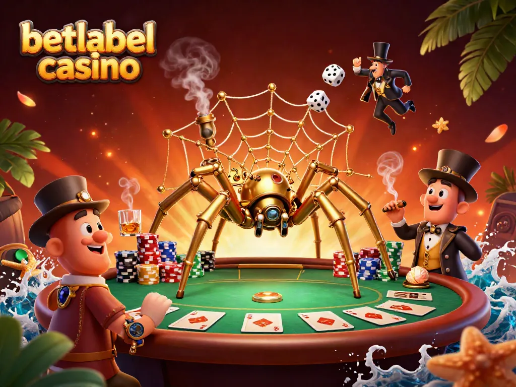 Experience thrilling gameplay at betlabel casino with an intricate steampunk-themed illustration.