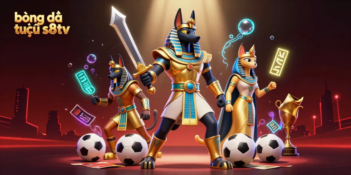Bet online with bóng đá trực tuyến s8tv featuring Anubis and Bastet in a dynamic sports betting scene.