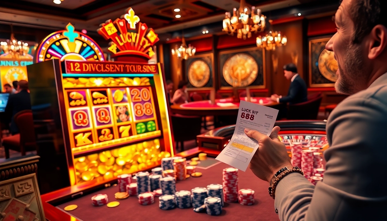 Experience the thrill of winning at the Lucky 88 slot machine, set in a vibrant casino atmosphere.