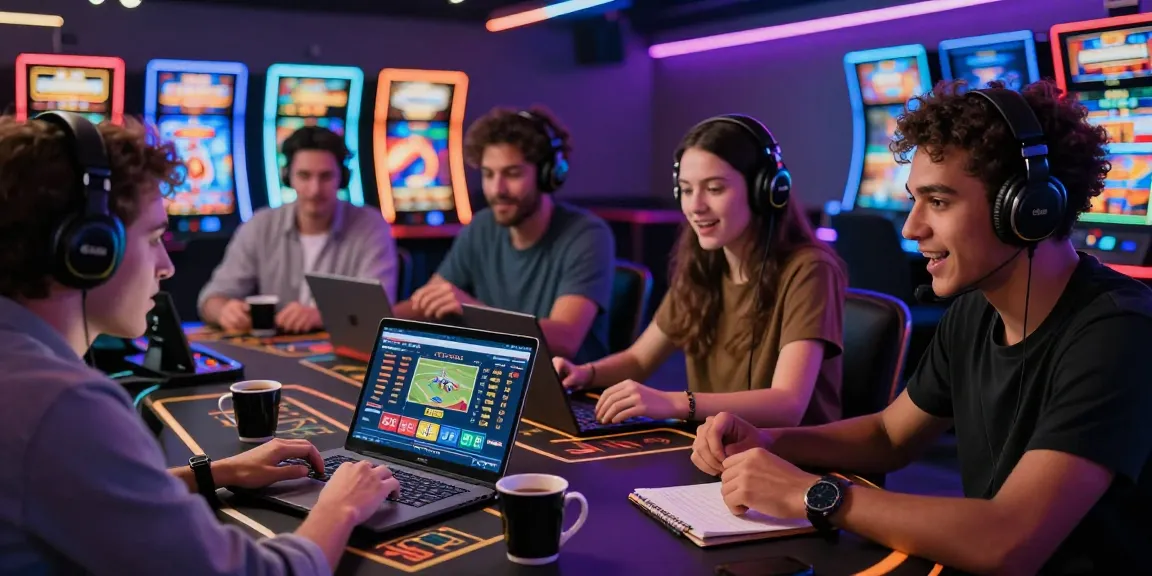 Players immersed in the dynamic online gaming environment of 88M casino, engaging with sportsbook screens and vibrant visuals.