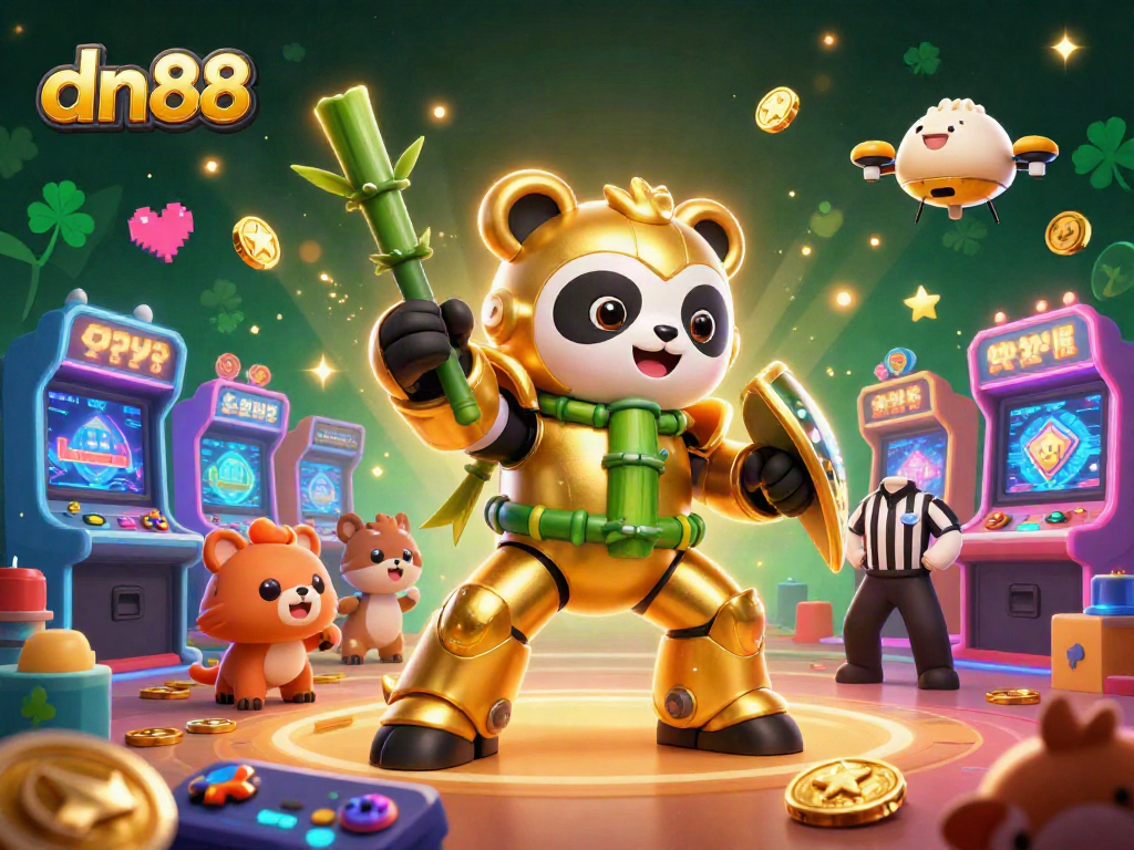 Engage in dynamic gameplay with the dn88 mech-suit panda and 3D arcade elements, capturing the thrill of casino gaming.