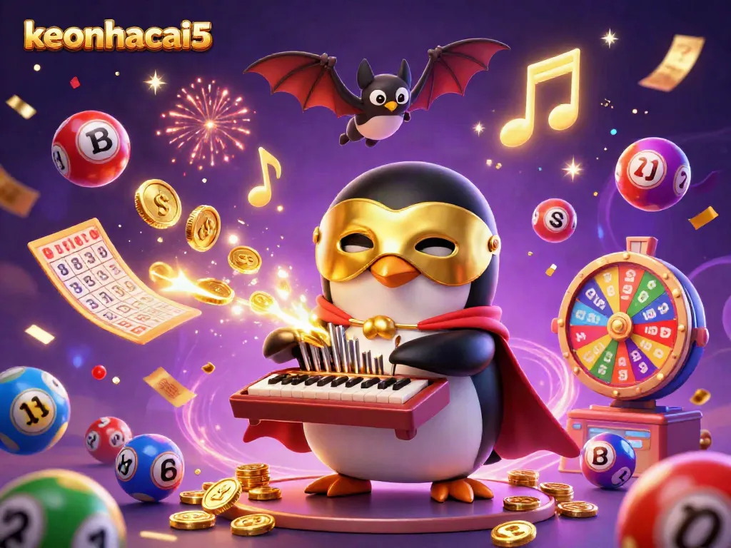 Experience engaging gameplay with keonhacai5 featuring dynamic lottery elements and a vibrant casino scene.