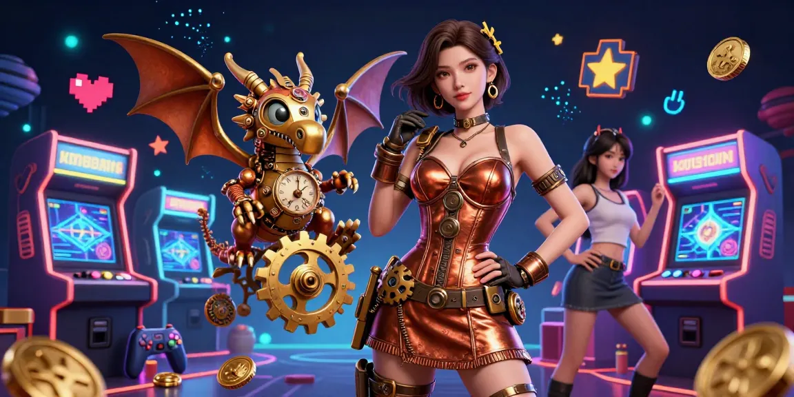 Experience thrilling gameplay in cm888 with a stunning 3D illustration of casino elements and characters.