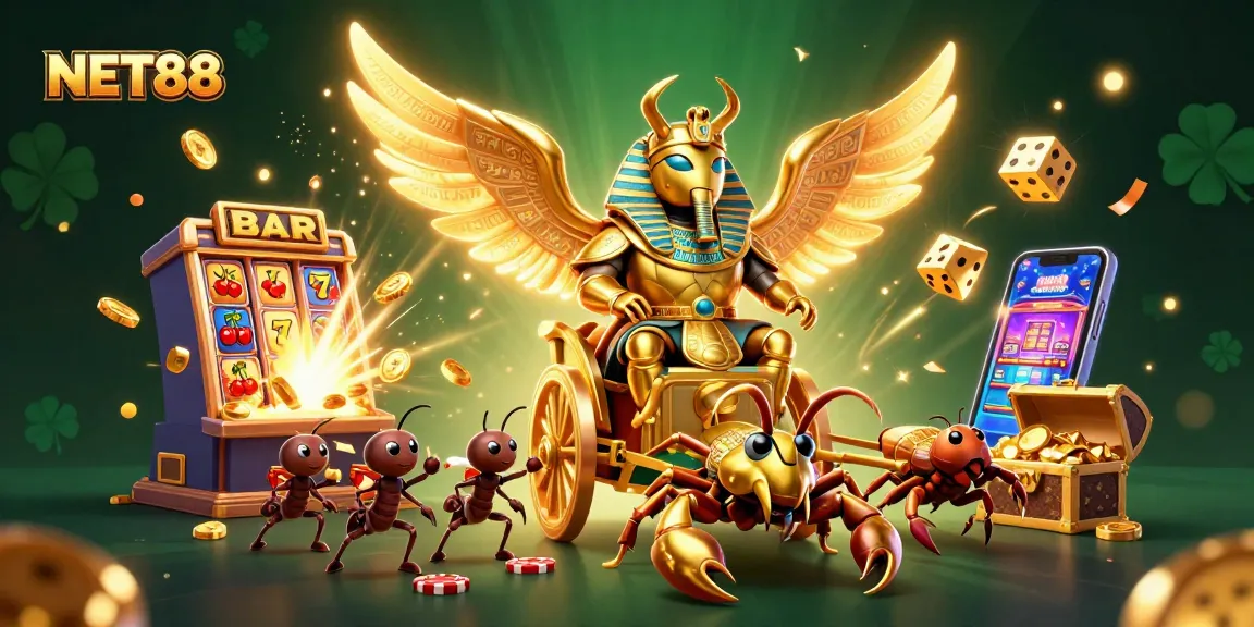 Experience thrilling gameplay with NET88 in a vibrant casino scene filled with action and excitement.