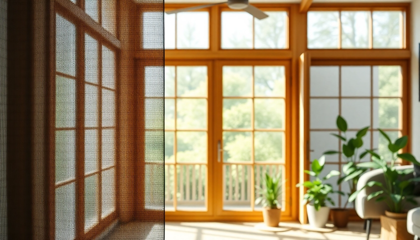 Instalacja moskitiery na wymiar w eleganckim wnętrzu z drewnianymi oknami.