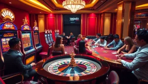 Unique gambling experience at 789win's casino with vibrant slot machines and roulette.