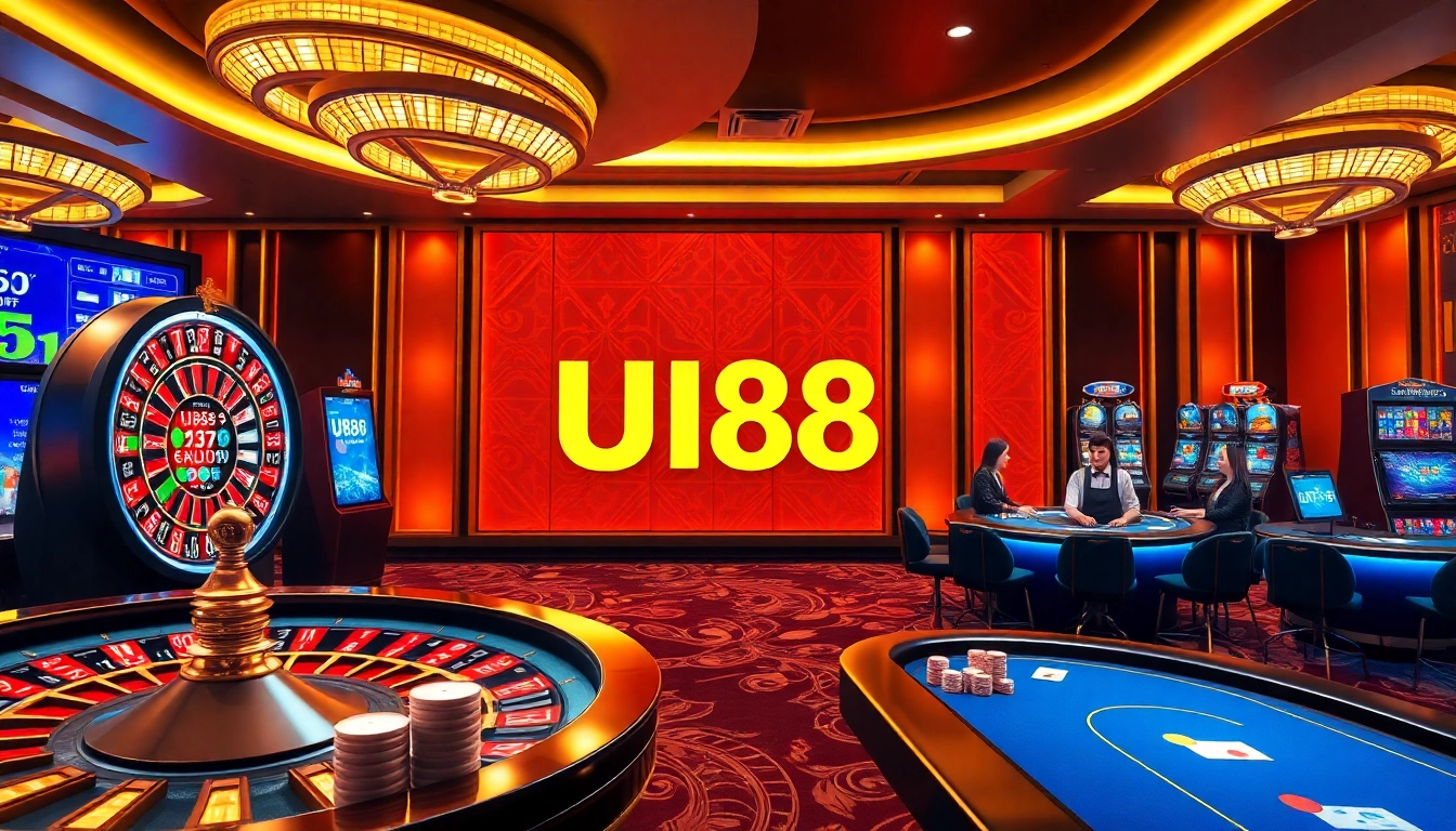 Experience thrilling gameplay at UU88 with vibrant casino tables and exciting slot machines.
