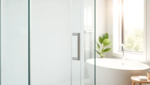 Showcasing a sleek shower screen sliding door in a modern bathroom design for enhanced elegance.