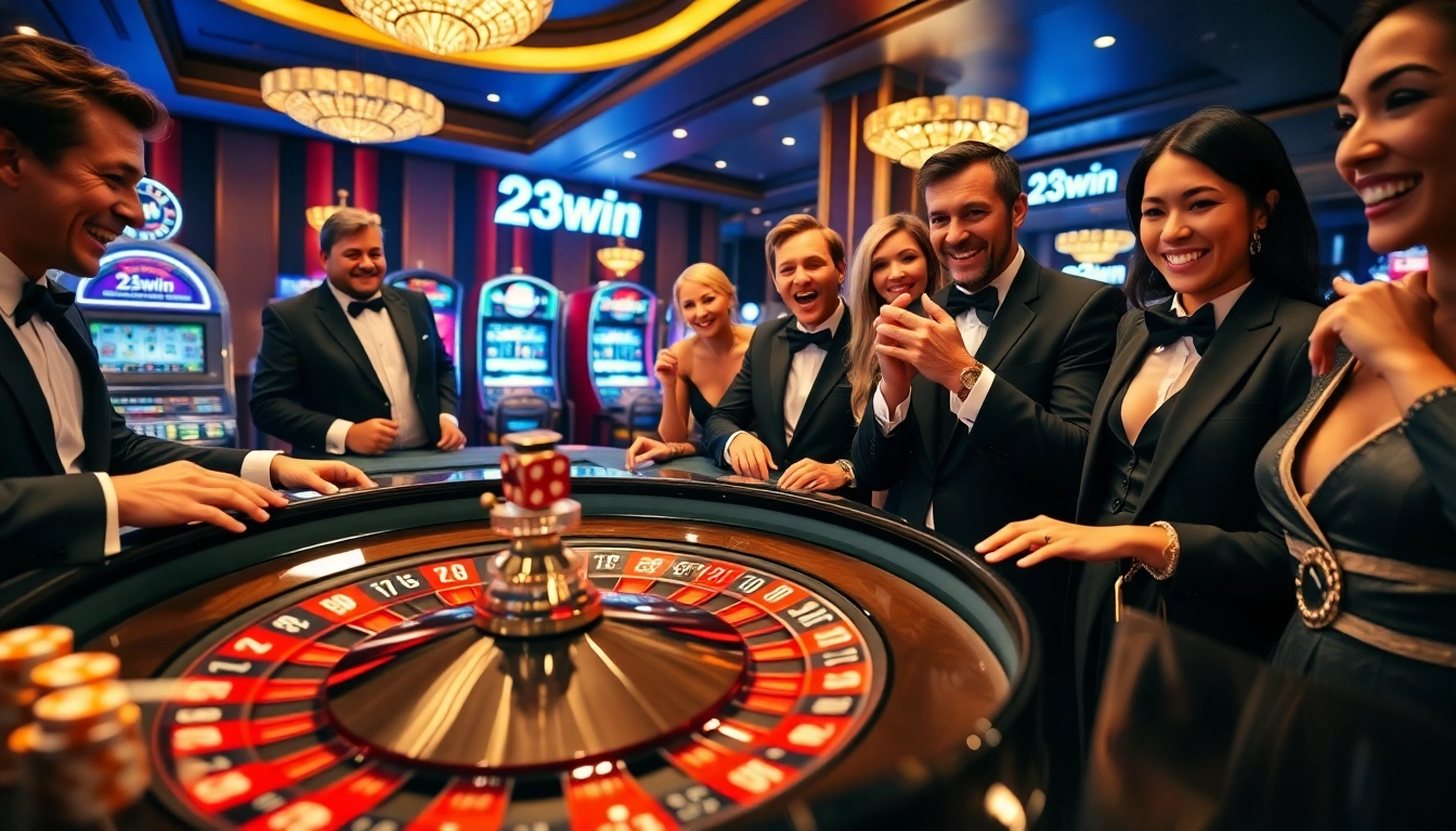 Experience the excitement of 23win with sleek casino tables and vibrant players.