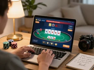 Enjoy online gaming at https://hitclub.im/ with a cozy home setup for poker strategy.