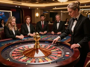 Enjoying thrilling live casino action at VU88's roulette table with engaging dealers.