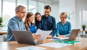 Process of certificazione fda con documenti e professionisti in un ufficio.