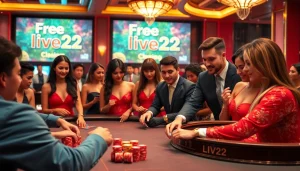 Experience exciting gameplay with free credit live22 at a luxurious casino table.