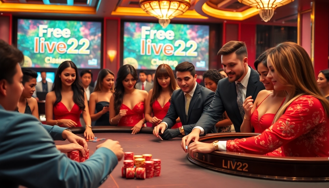Experience exciting gameplay with free credit live22 at a luxurious casino table.